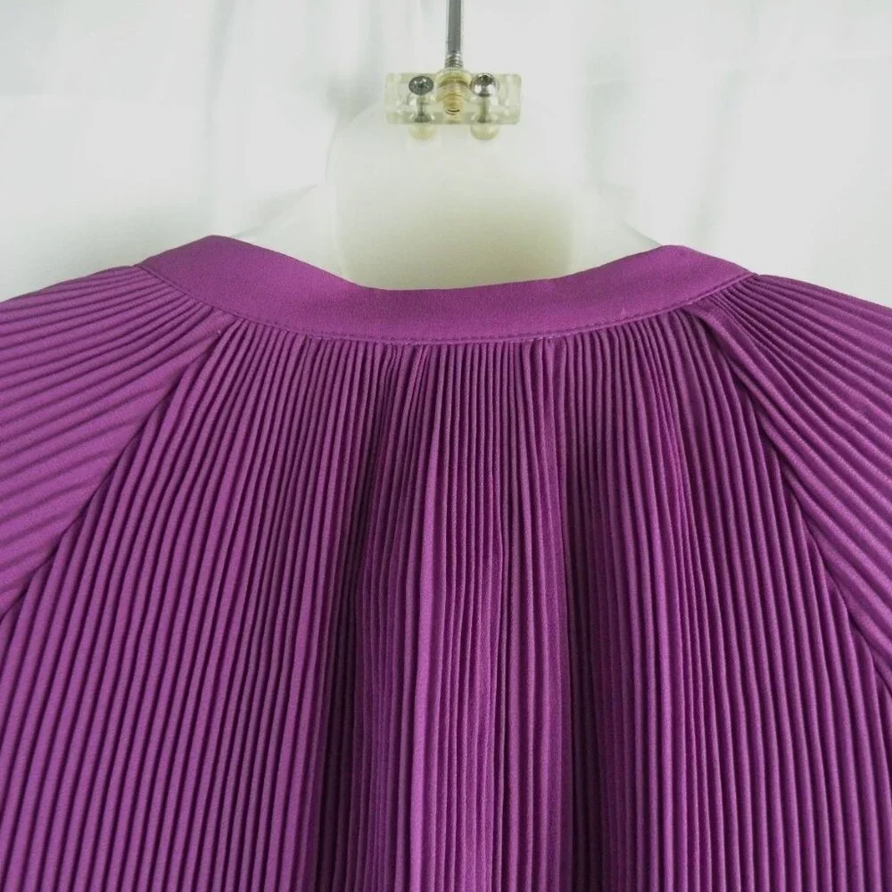 NWT LAUREN RALPH LAUREN Pleated Georgette Violet Blouse XL - Picture 5 of 6